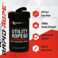 Rapid Rope Canisters | Rope In A Can | 120 Feet | 1100 Lb Test | USA Made!