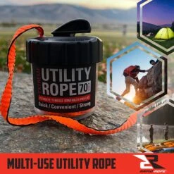 Rapid Rope Mini Canisters | Rope In A Can | 70 Feet | 1100 Lb Test | USA Made! -RakAdx 81rih cEEcL. AC SL1500