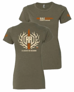 Ladies "Bone & Brass" Military Green Tee Shirt