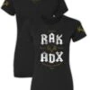Womens Back In Black Tee -RakAdx Feb 2024 rock tee ladies