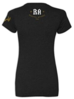 Womens Back In Black Tee -RakAdx Feb 2024 rock tee ladies back