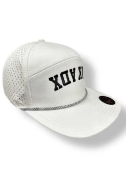 "UpWards Down" White 7 Panel Water Repellent FlatBill Snapback Trucker 8 "UpWards Down" White 7 Panel Water Repellent FlatBill Snapback Trucker -RakAdx IMG 2577