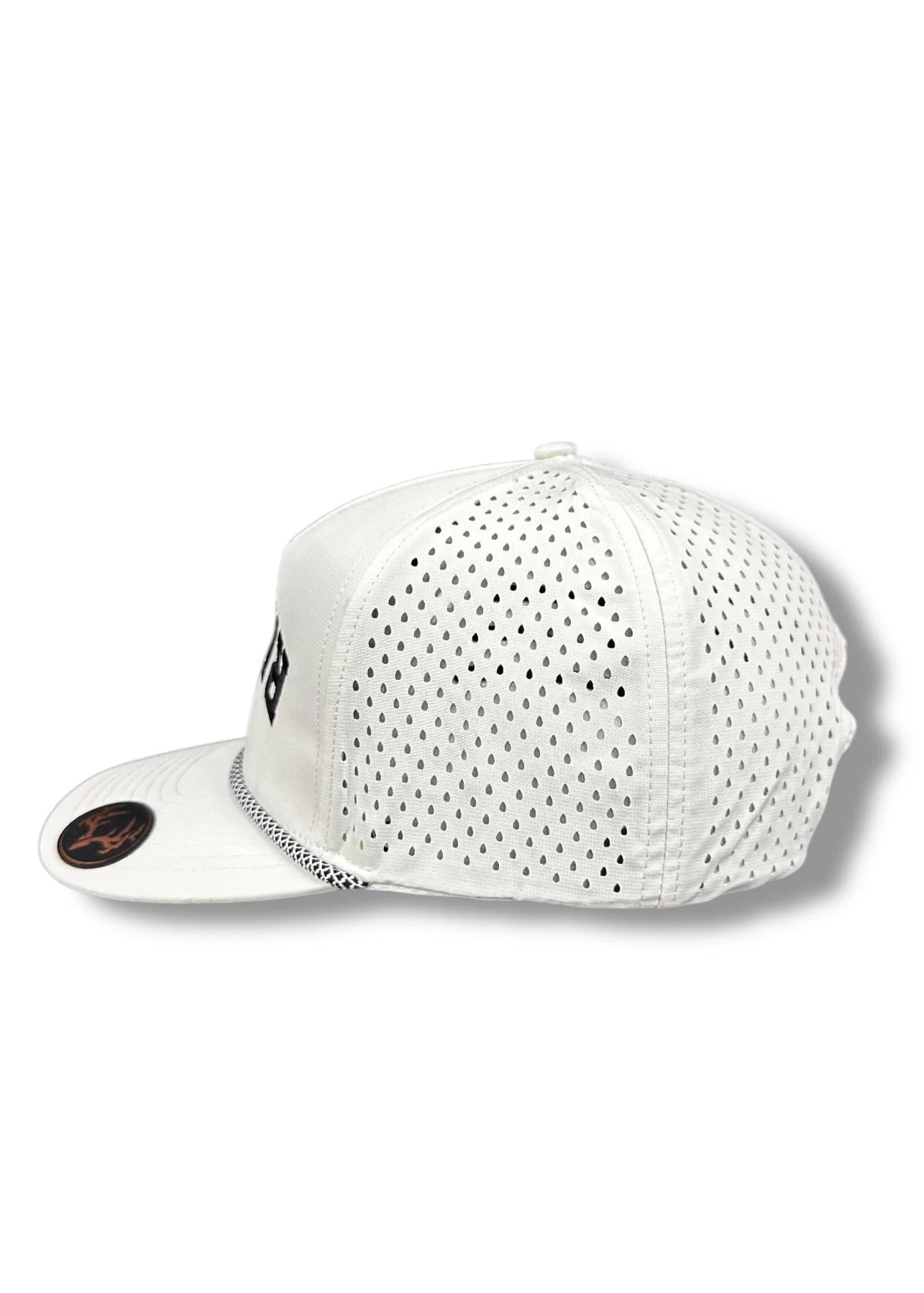 "UpWards Down" White 5 Panel Water Repellent Snapback Trucker 6 "UpWards Down" White 5 Panel Water Repellent Snapback Trucker - Image 4