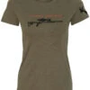 Womens RA Industries Rifle Tee -RakAdx boring rifle buck ladies front