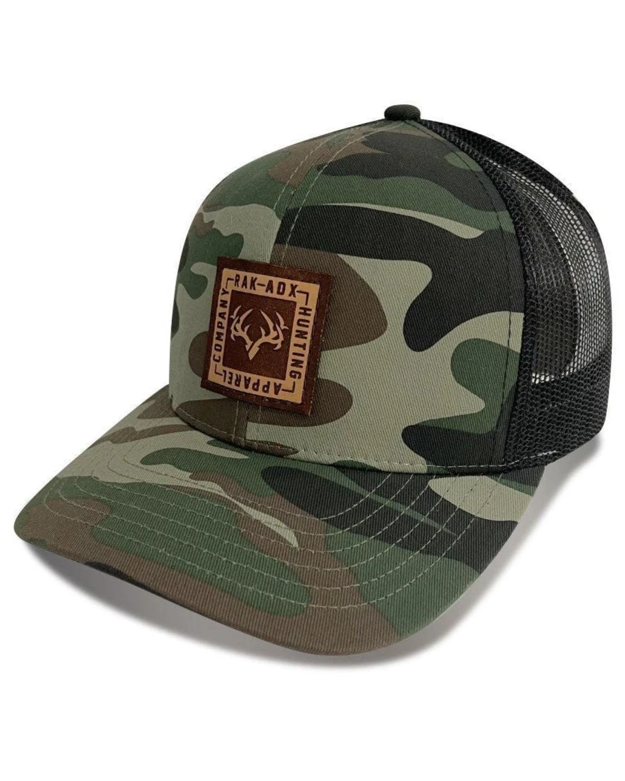 Delta Camo Leather Patch Trucker Hat 3 Delta Camo Leather Patch Trucker Hat