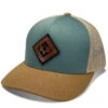 Delta Sky Blue Leather Patch Trucker Hat -RakAdx delta sky blue leather patch trucker hat headwear rakadx osfm 3