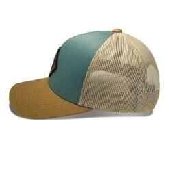 Delta Sky Blue Leather Patch Trucker Hat -RakAdx delta sky blue leather patch trucker hat headwear rakadx osfm 4