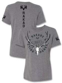 Womens "Elk Season 2.0" Grey Tri-Blend T-Shirt - Clearance