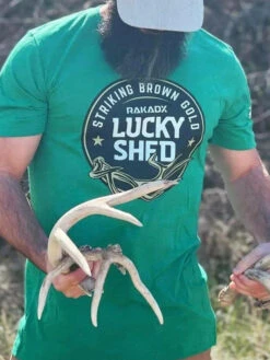 Lucky ShedBrown Gold Tee -RakAdx lucky shed brown gold tee shirt rakadx