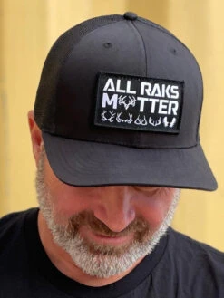 All Raks Matter ™ Trucker Hat - Black Patch -RakAdx new all raks matter tm trucker hat black patch headwear rakadx osfm