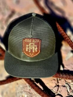RA Branded Leather Mesh Hat -RakAdx ra branded leather mesh hat headwear rakadx osfm 2
