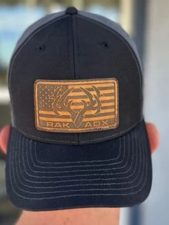 RakBuck Leather Flag Trucker Hat -RakAdx rakbuck leather flag trucker hat headwear rakadx osfm
