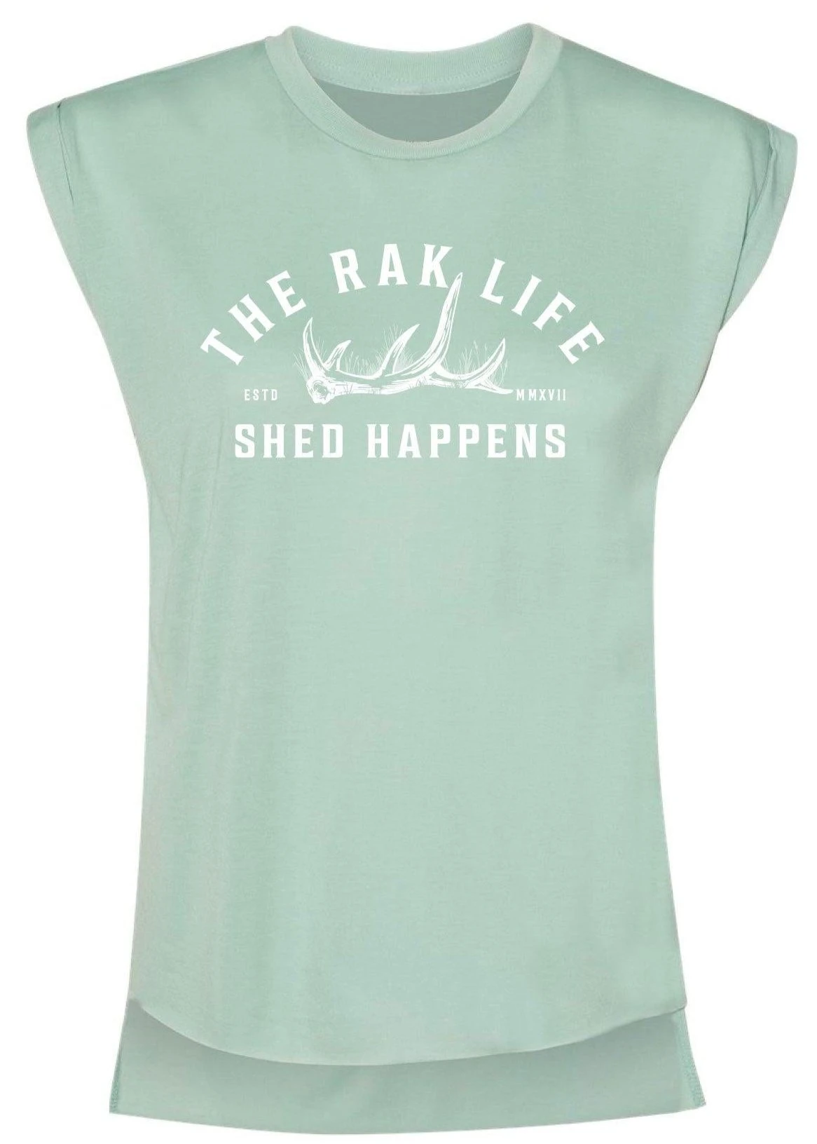 Womens Shed Happens Flowy Muscle Tee 3 Womens Shed Happens Flowy Muscle Tee