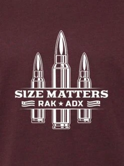 Size Matters Bullet Tee -RakAdx size matters bullet front design