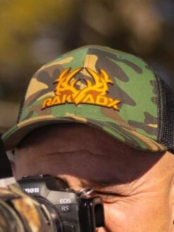 Solo RakBuck Camo Flex Hat - Leather Patch -RakAdx solo rakbuck camo flex hat leather patch headwear rakadx