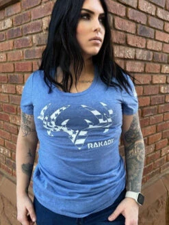 Womens Blue Star Spangled Rak Tee -RakAdx womens blue star spangled rak tee ladies shirt rakadx