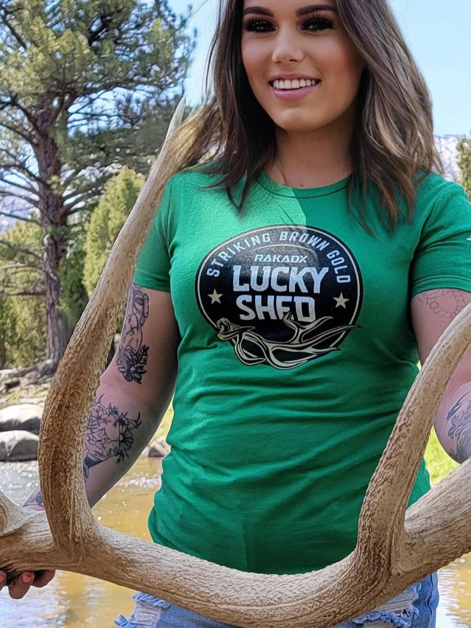 Womens Lucky Shed Brown Gold Tee 5 Womens Lucky Shed Brown Gold Tee - Image 3