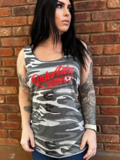 Womens Rebel Camo Racerback Tank Top -RakAdx womens rebel camo racerback tank top seasonal wear rakadx
