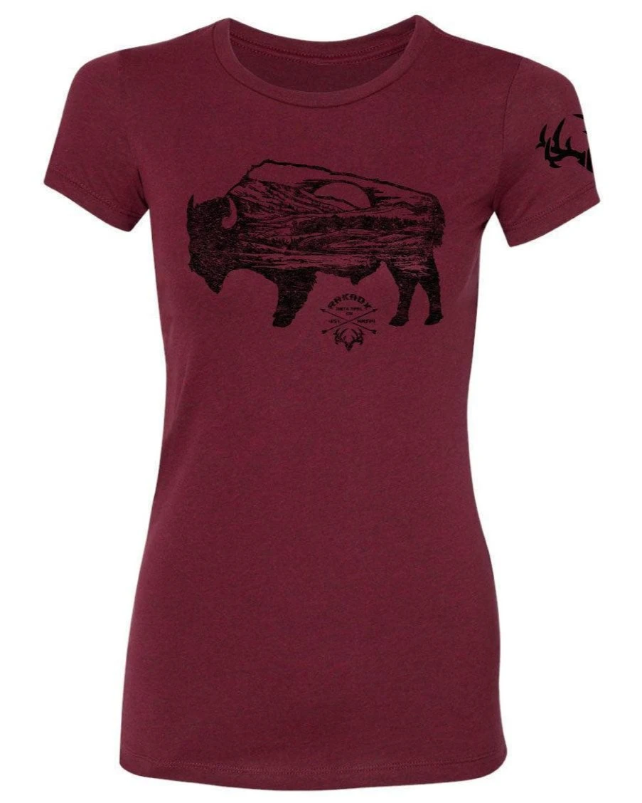 Womens Wilderness Buffalo Tee 3 Womens Wilderness Buffalo Tee